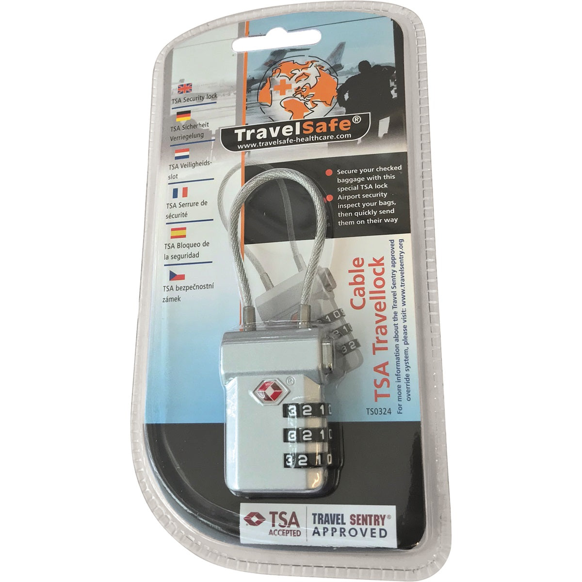 Комбинирана ключалка Travelsafe с кабел Tsa