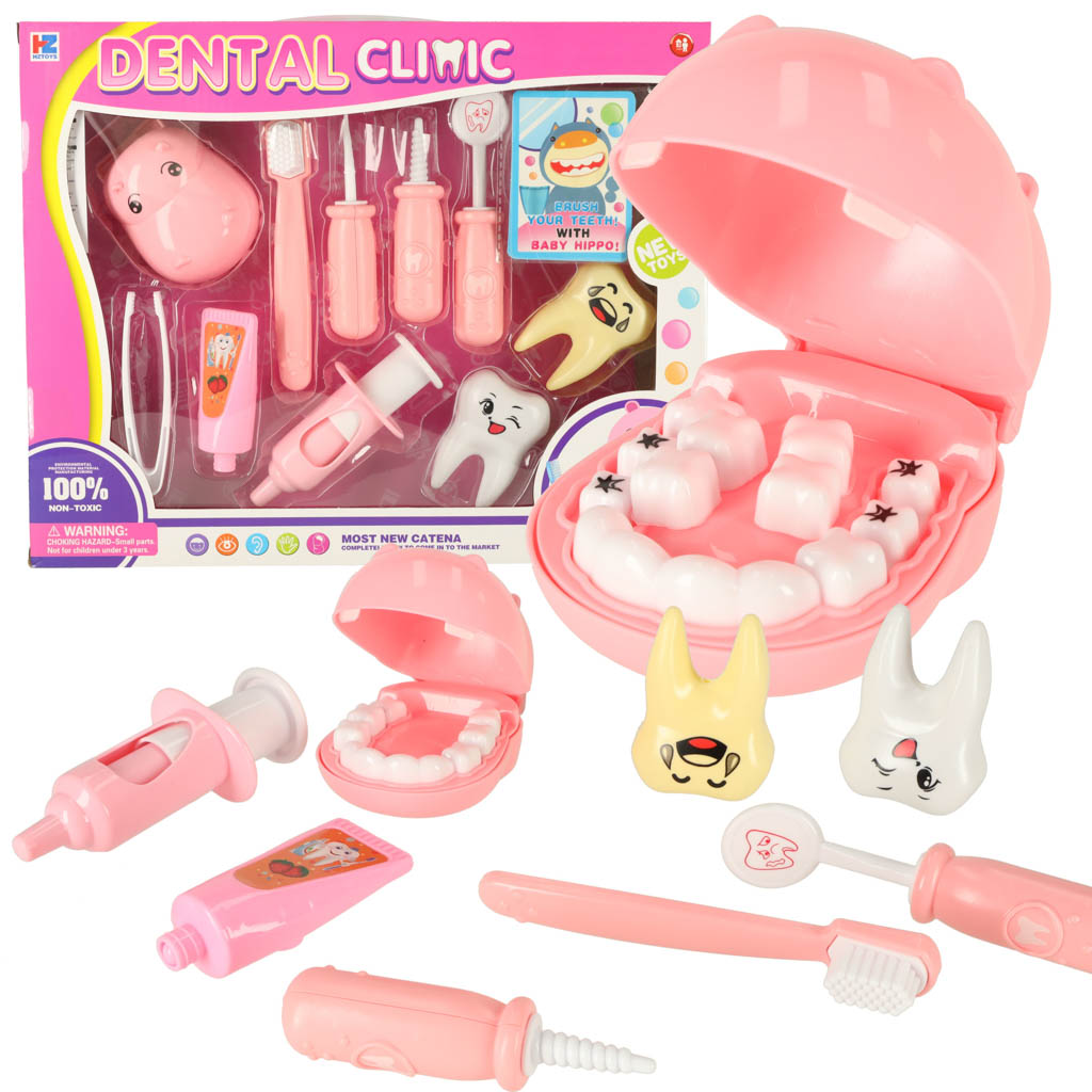 Dentist Medical Kit Hippo Pink