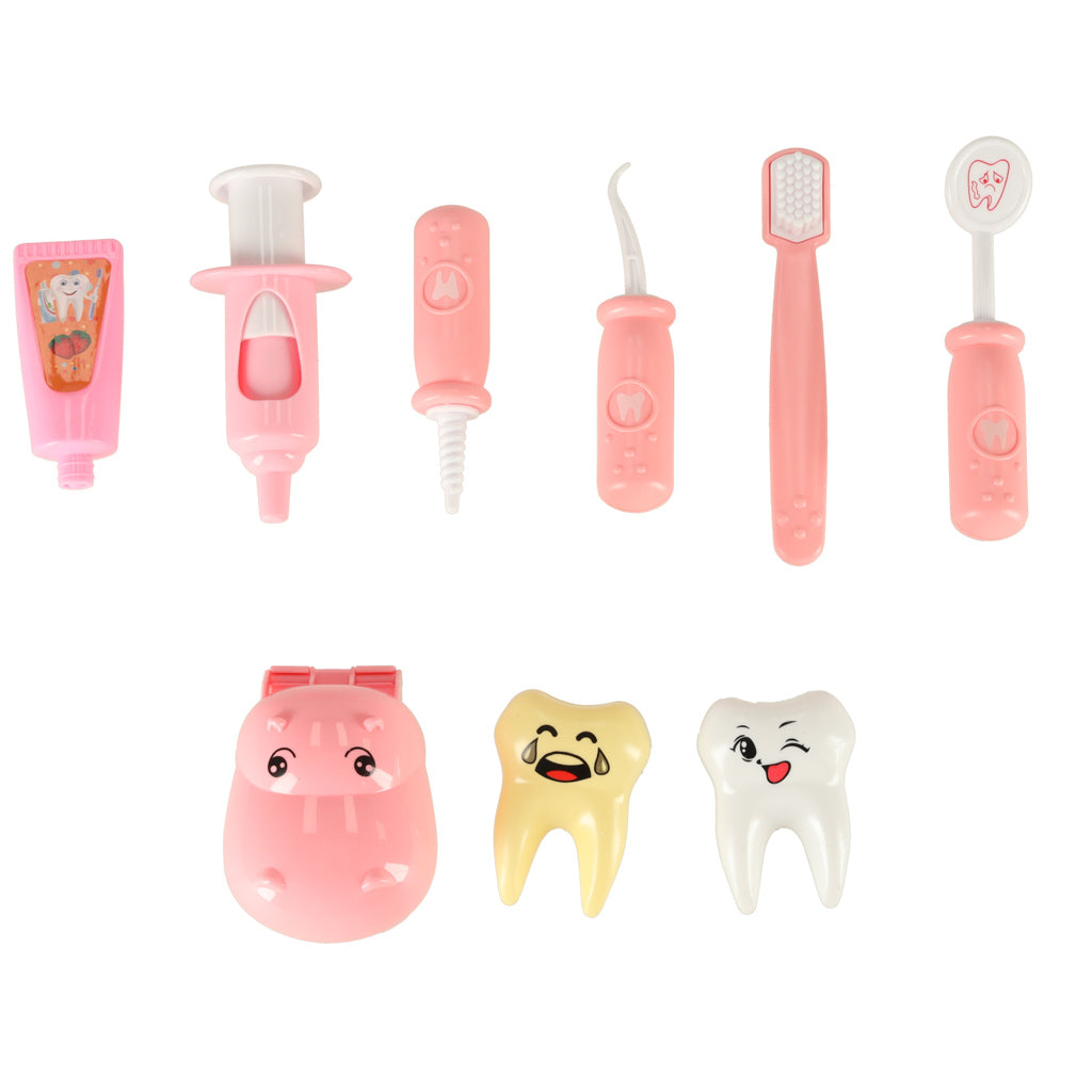 Dentist Medical Kit Hippo Pink