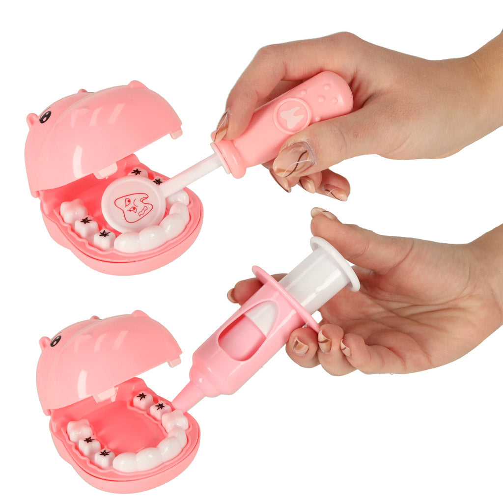 Dentist Medical Kit Hippo Pink