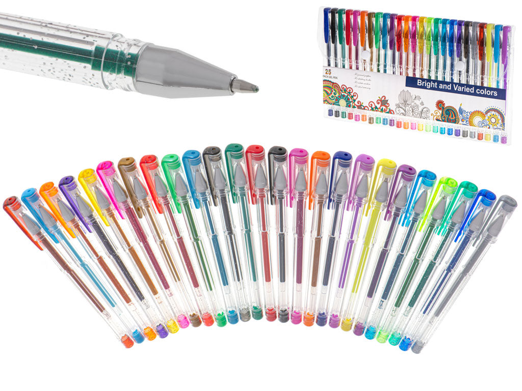 Color Glitter Gel Pens Set Of 25pcs.