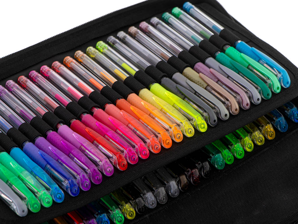 Color Gel Pens In Case 120pcs + 120 Refills