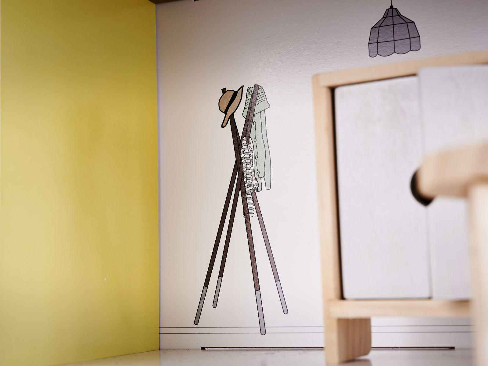 Wooden Dollhouse + Furniture 70cm Grey