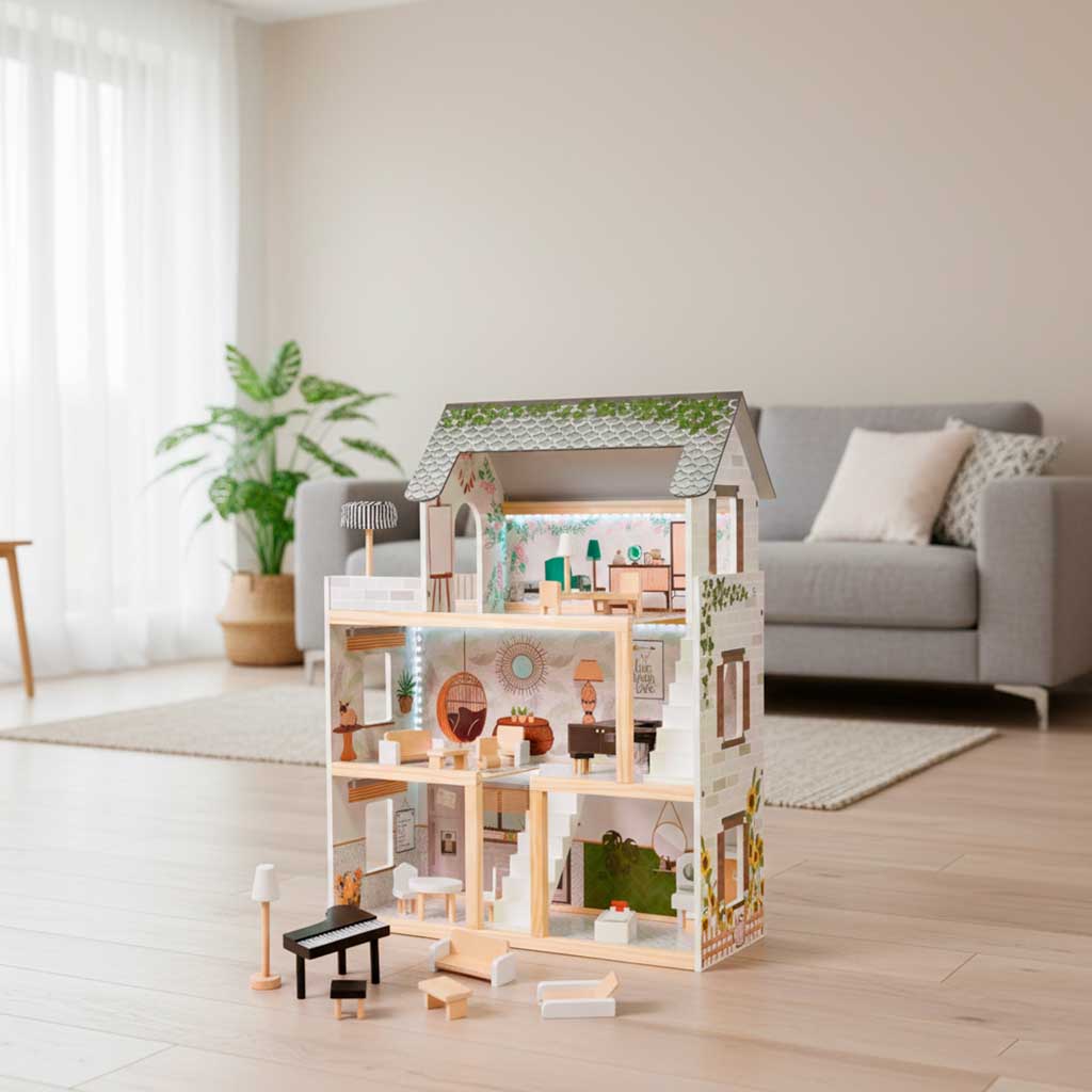 Lulilo Floro Boho Led Wooden Dollhouse