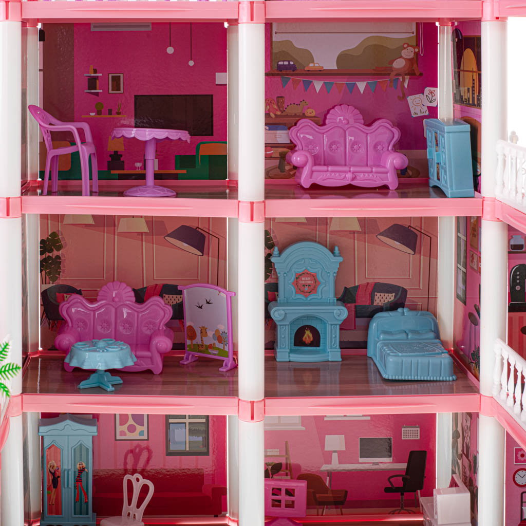 Casa delle bambole Villa Rosa Mobili fai da te su 4 livelli