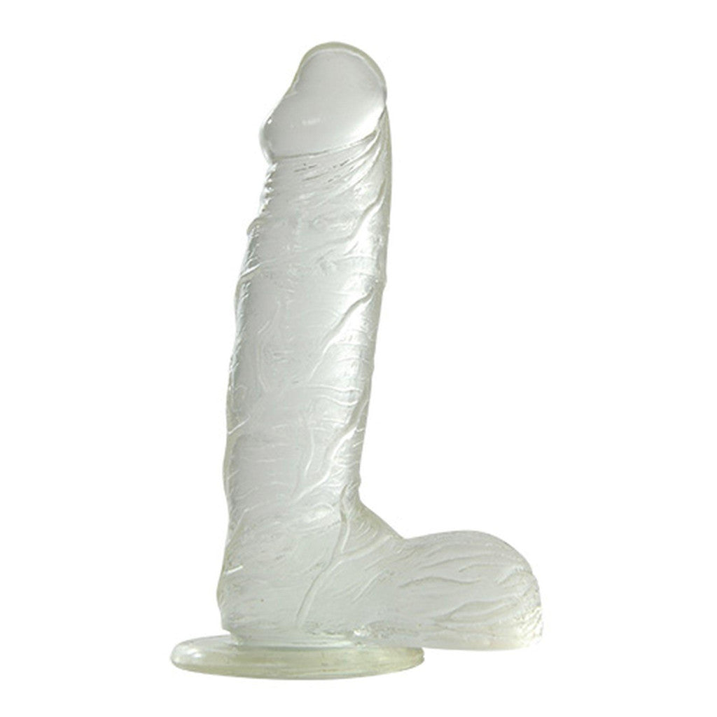 Dildo Realistic Veining Suction Cup 19 Cm Transparent