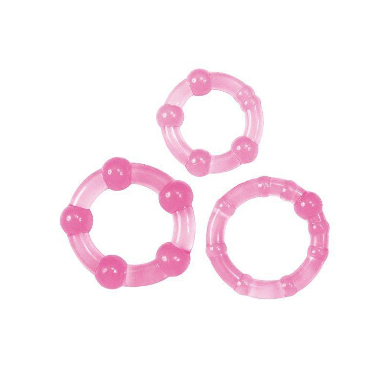 Penis Ring Set Flexible 1.8-3.6 Cm Pink