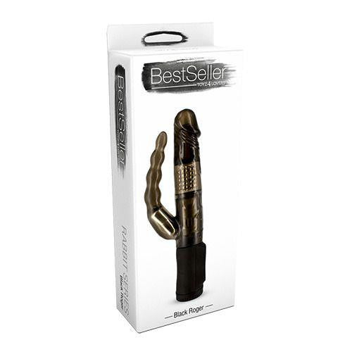 Roger Vibrator Rotating Beads Multiple Vibration Levels Waterproof Black