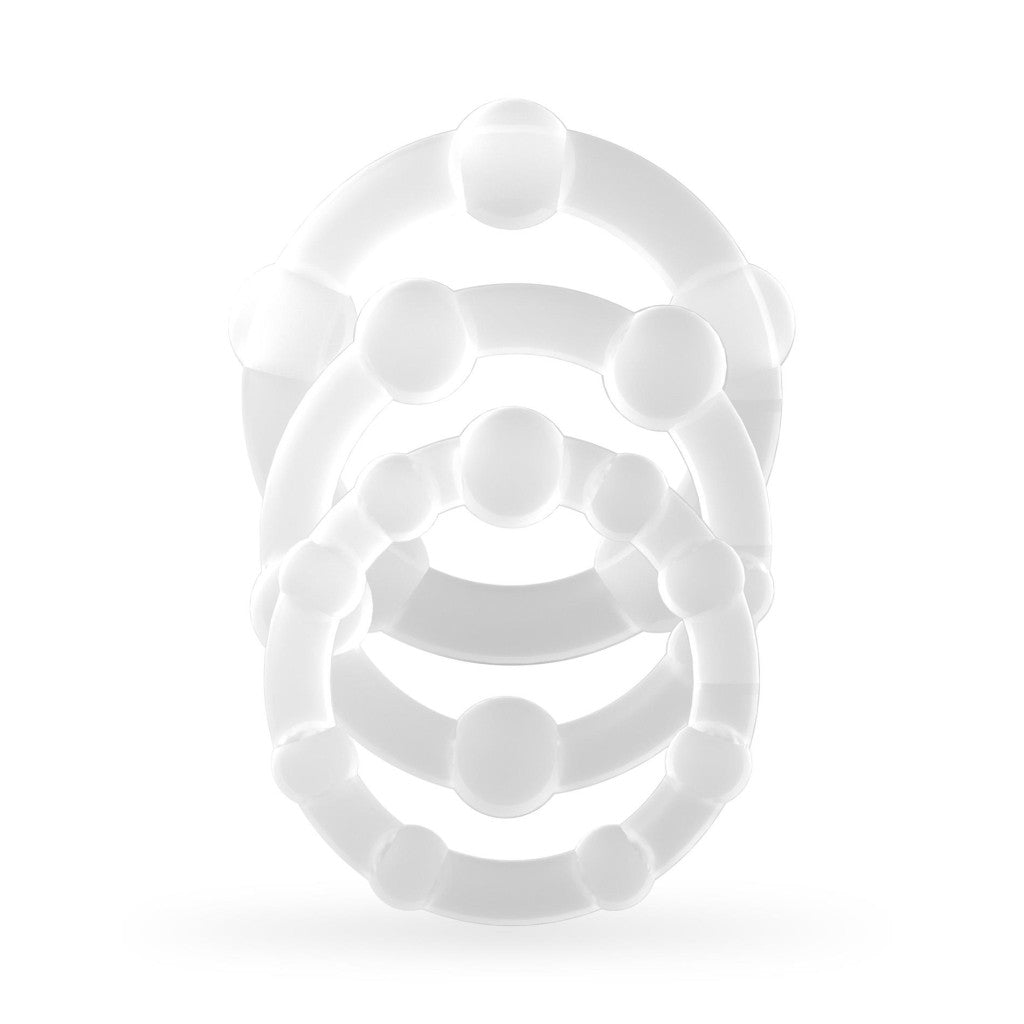 Penis Ring Set 3 Pieces Flexible Silicone Transparent Stimulating Waterproof