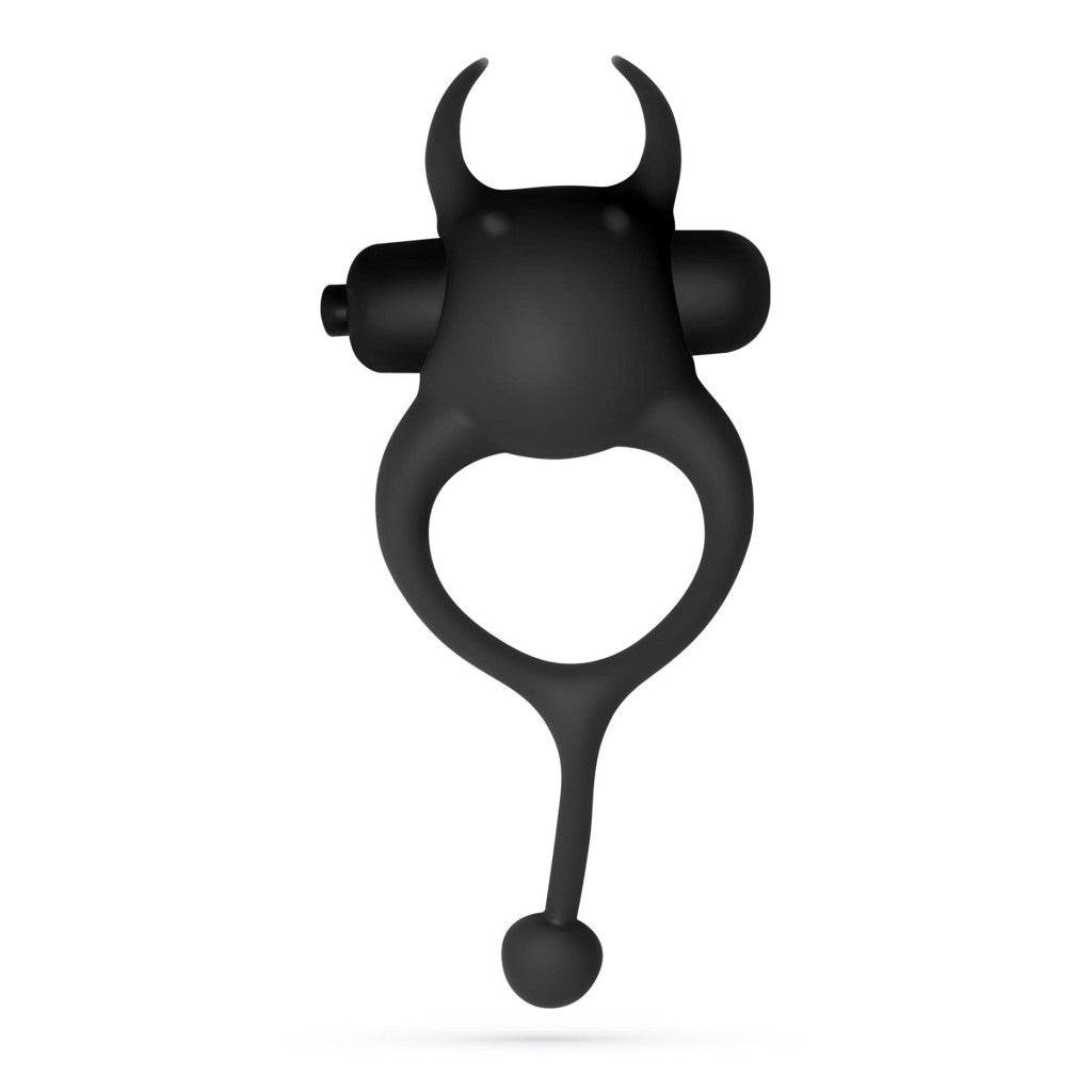 Crushious Penis Ring Vibrating 10 Modes Erogenous Zone 3.5 Cm Black