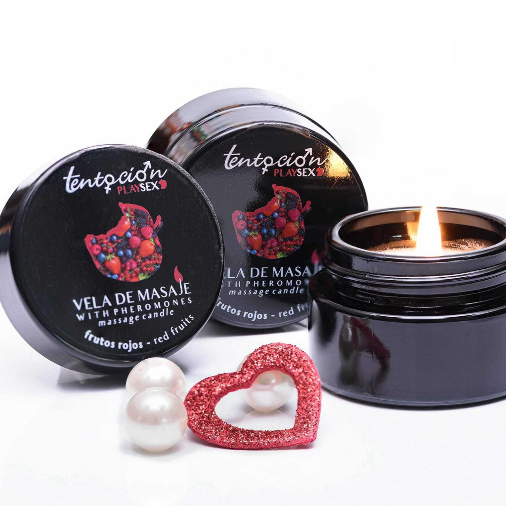Tentación Play Sex Pheromone Candle 20ml With Red Berry Scent