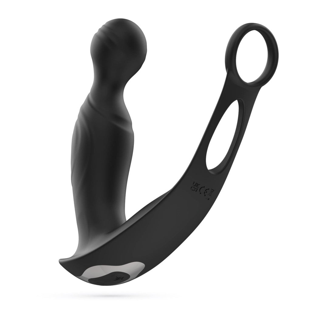 Crushious Prostate Vibrator 9 Modes Rotating Motion Remote Control 16 Cm Black