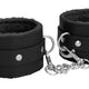 Ouch! Plush Leather Cuffs - Sensuality With Black Metallic Accessories