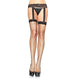 Leg Avenue – Fishnet Stockings With Black Lace Garter Belt
