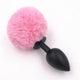 Anal Plug Black Silicone Large 9.3 X 4.1 Cm With Pink Tail