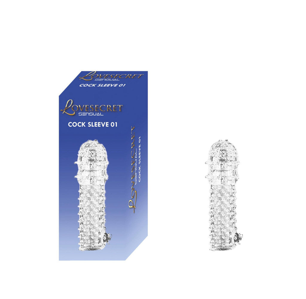 Lovesecret Penis Sleeve Stimulating Ribbed Spiked 12.5 Cm Transparent