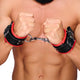Padded Leather Wrist Wrap – Black And Red