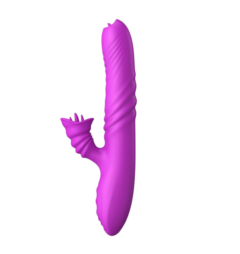 Vibrator Angelia Thrusting Rotating 20 Vibration Modes Usb Charging Purple