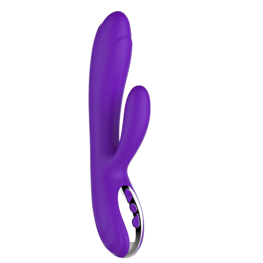 Vibrator Dual Vibration Pulsation Heatable Usb Charging Purple
