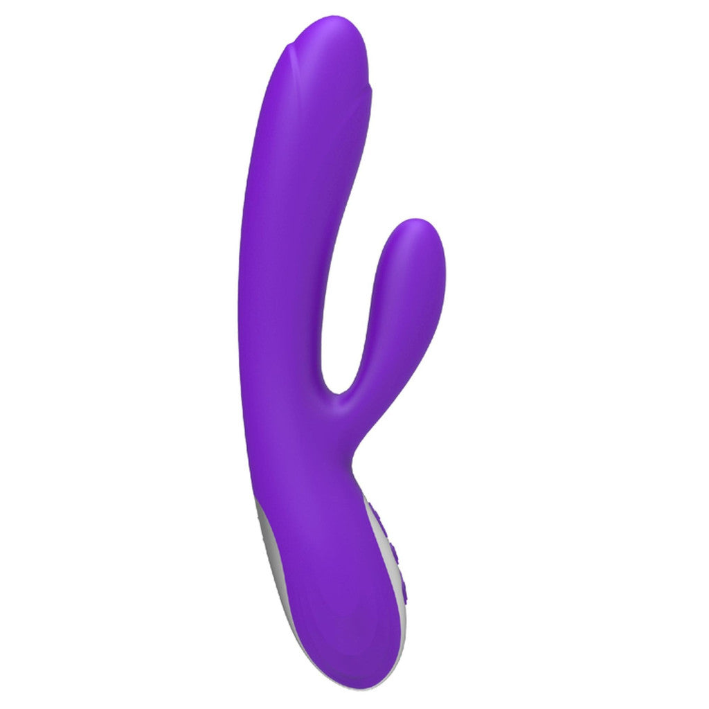 Vibrator Dual Vibration Pulsation Heatable Usb Charging Purple