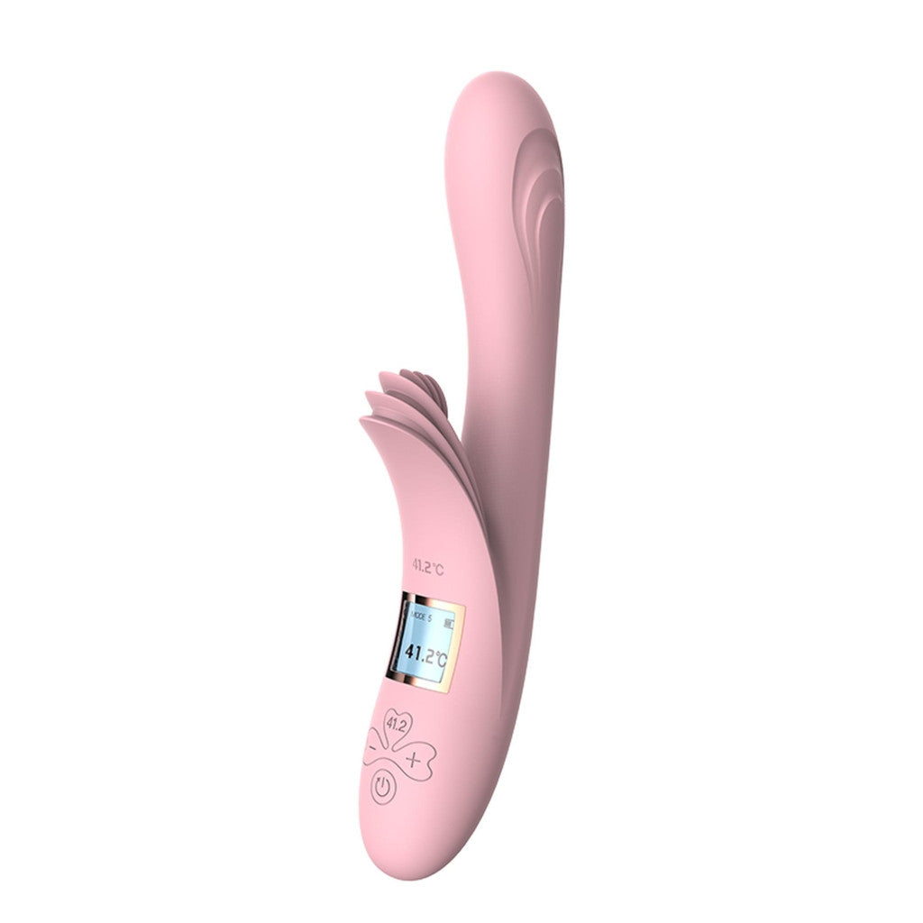 Vibrator Dual Motor 10 Frequencies Heatable Pink Usb Charging