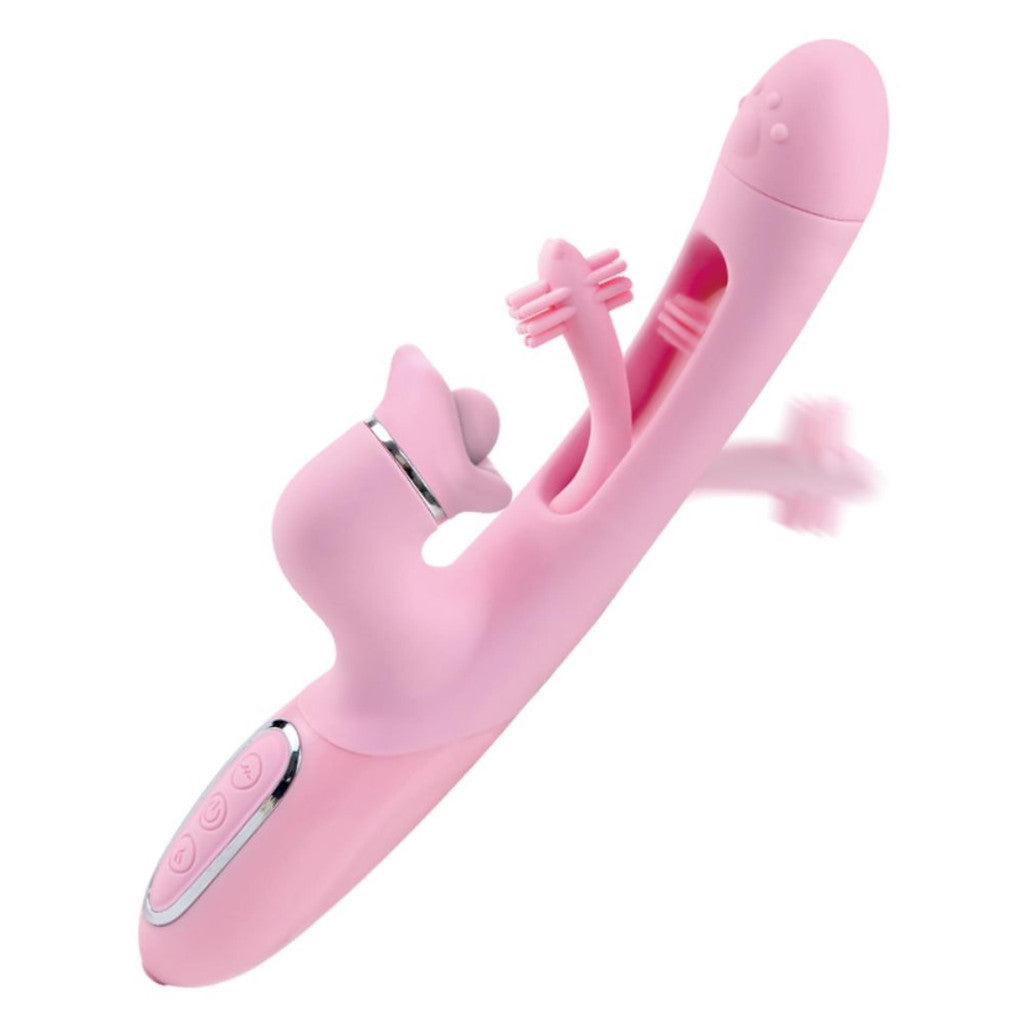 Vibrator With Three-function Stimulation 7 Vibration Modes 7 Stimulation Levels Usb Charging Waterproof Silicone