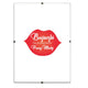 White Wall Picture In A Glass Frame With The Inscription Kisses For The Farewell Of The Bride.