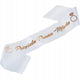 White Sash With Rose Gold Pattern The Bride Is Coming