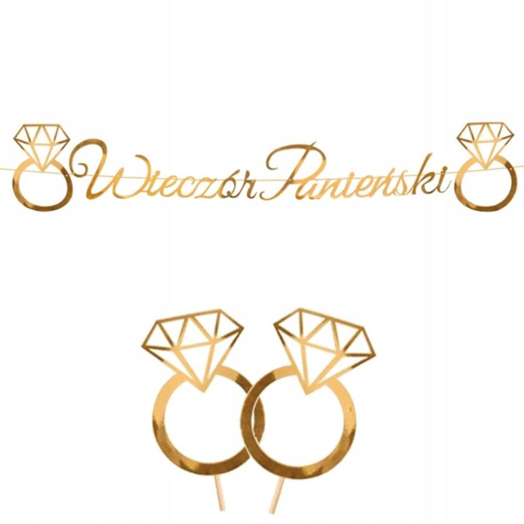 Gold Paper Decorations Set For Bachelor Party