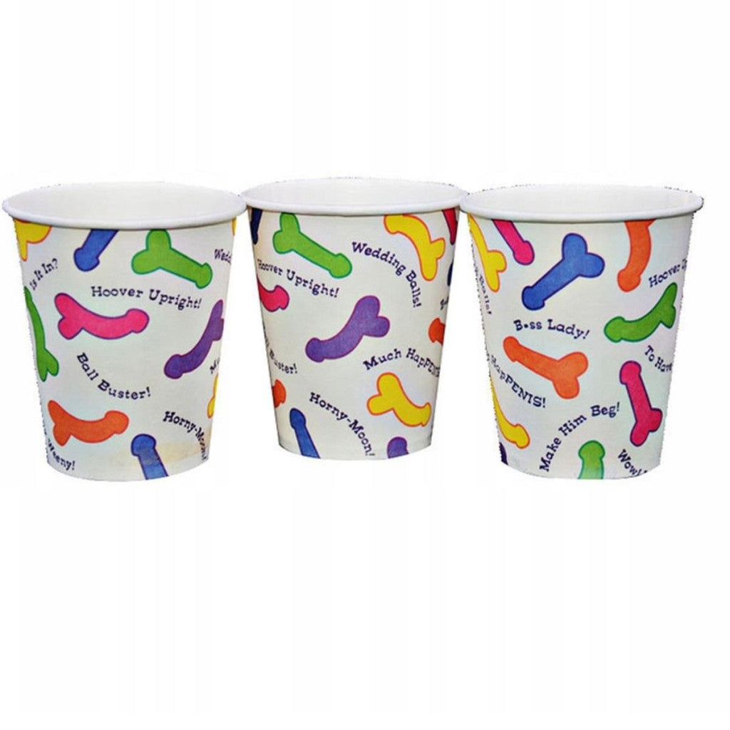 Paper Cup Set Of 6 With Penis Shape