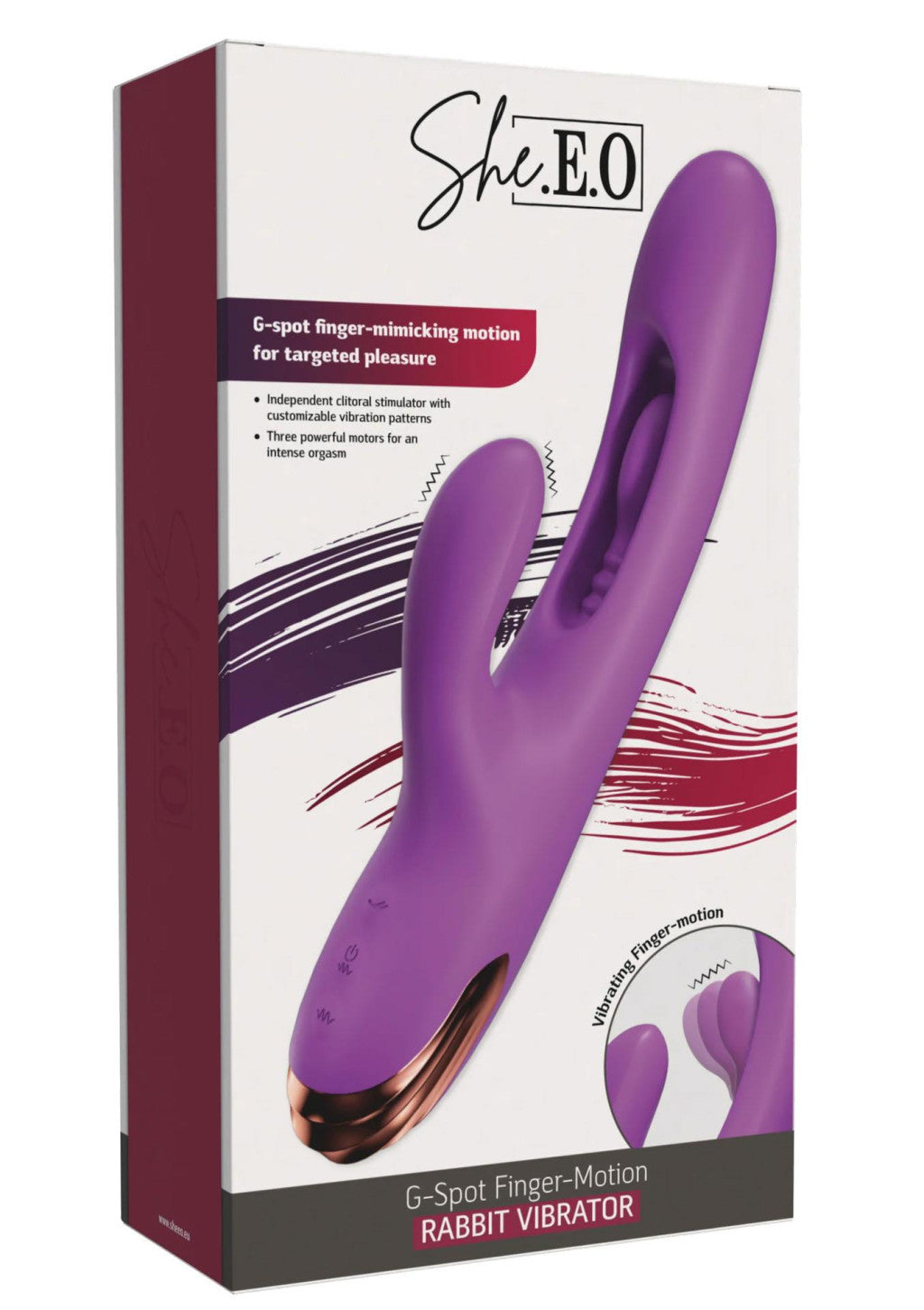 She.e.o Vibrator G-spot Movement 10 Vibration Levels Usb Charging 24 Cm Purple