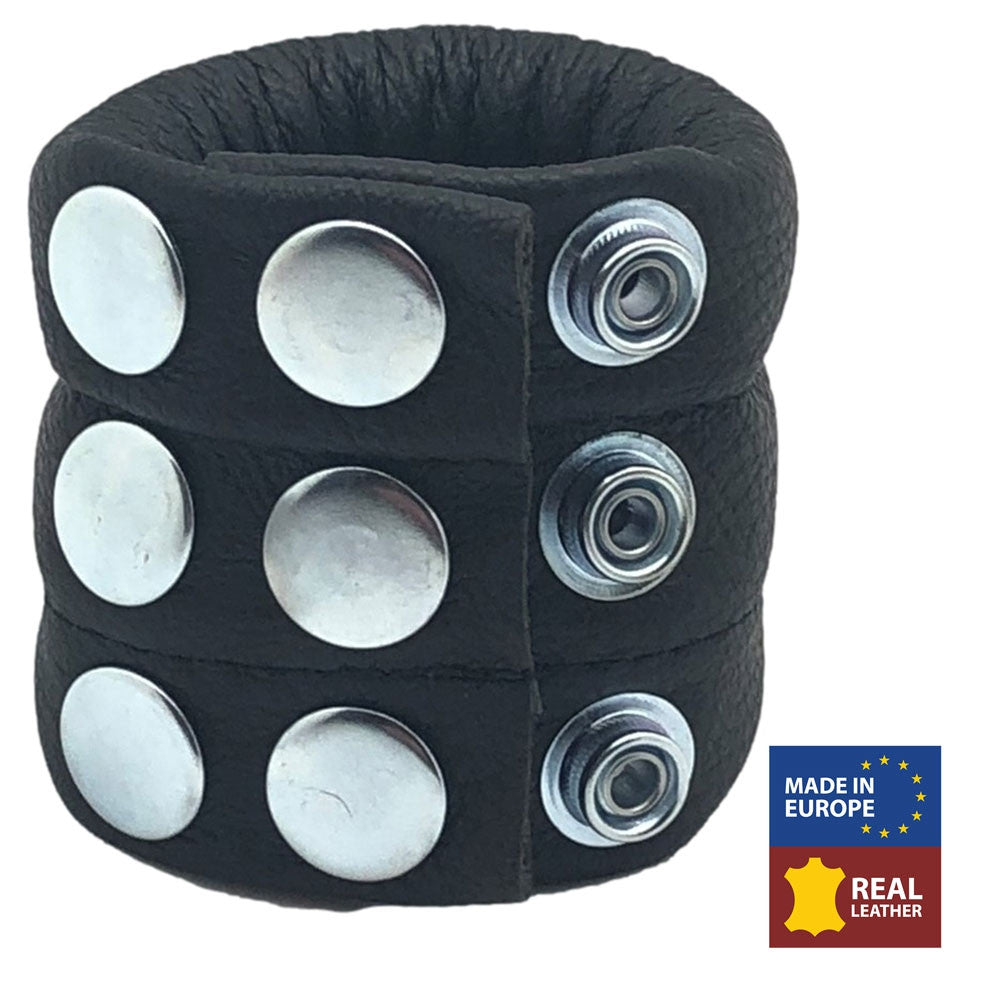 Premium Leather Testicle Stretcher 190g - With 6 Snaps