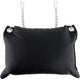 Black Leather Cushion With Chains 23 X 32 Cm Premium Comfort