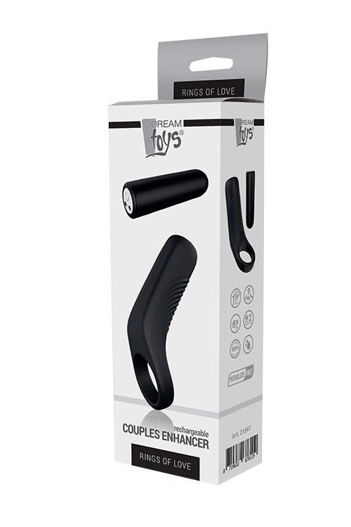 Rings Of Love Penis Ring Vibrating 9 Modes Flexible Black