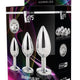 Gleaming Love Zestaw korków analnych w trzech rozmiarach Wysadzany klejnotami aluminium 9,5–7,1 cm