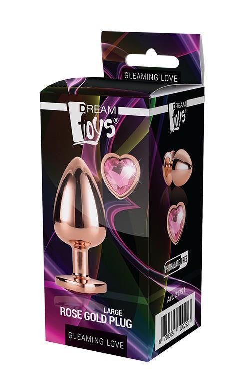 Gleaming Love Anal Plug Jeweled Large 9.5 Cm Rose Gold