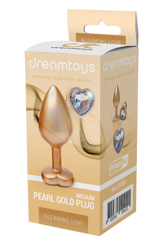 Gleaming Love Anal Plug Coolable Heatable 8.3 Cm Gold Color
