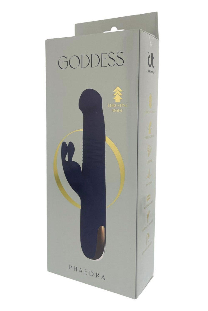 Goddess Duo Vibrator Rotating Function 10 Modes 22.4 Cm Dark Blue-gold