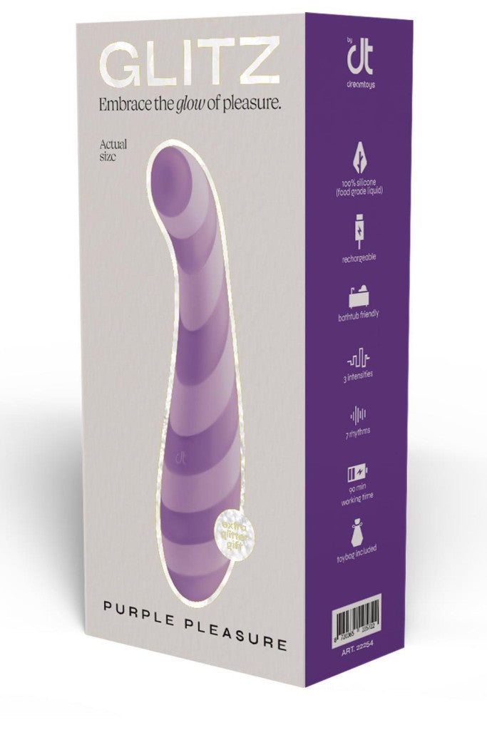 Glitz G-spot Vibrator Vibrating 3 Speeds 7 Rhythms 15.7 Cm Purple