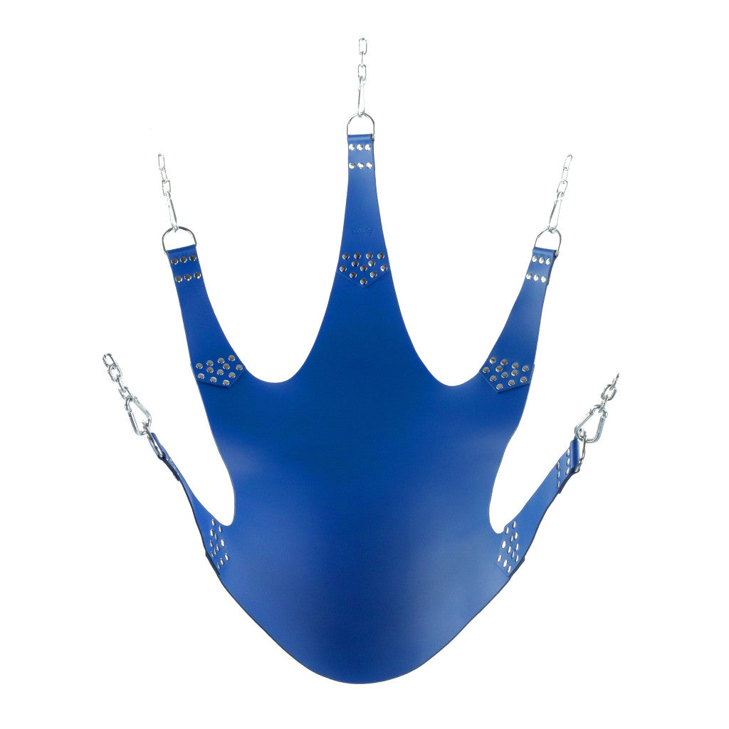 Leather Harness – 5 Attachment Points Blue