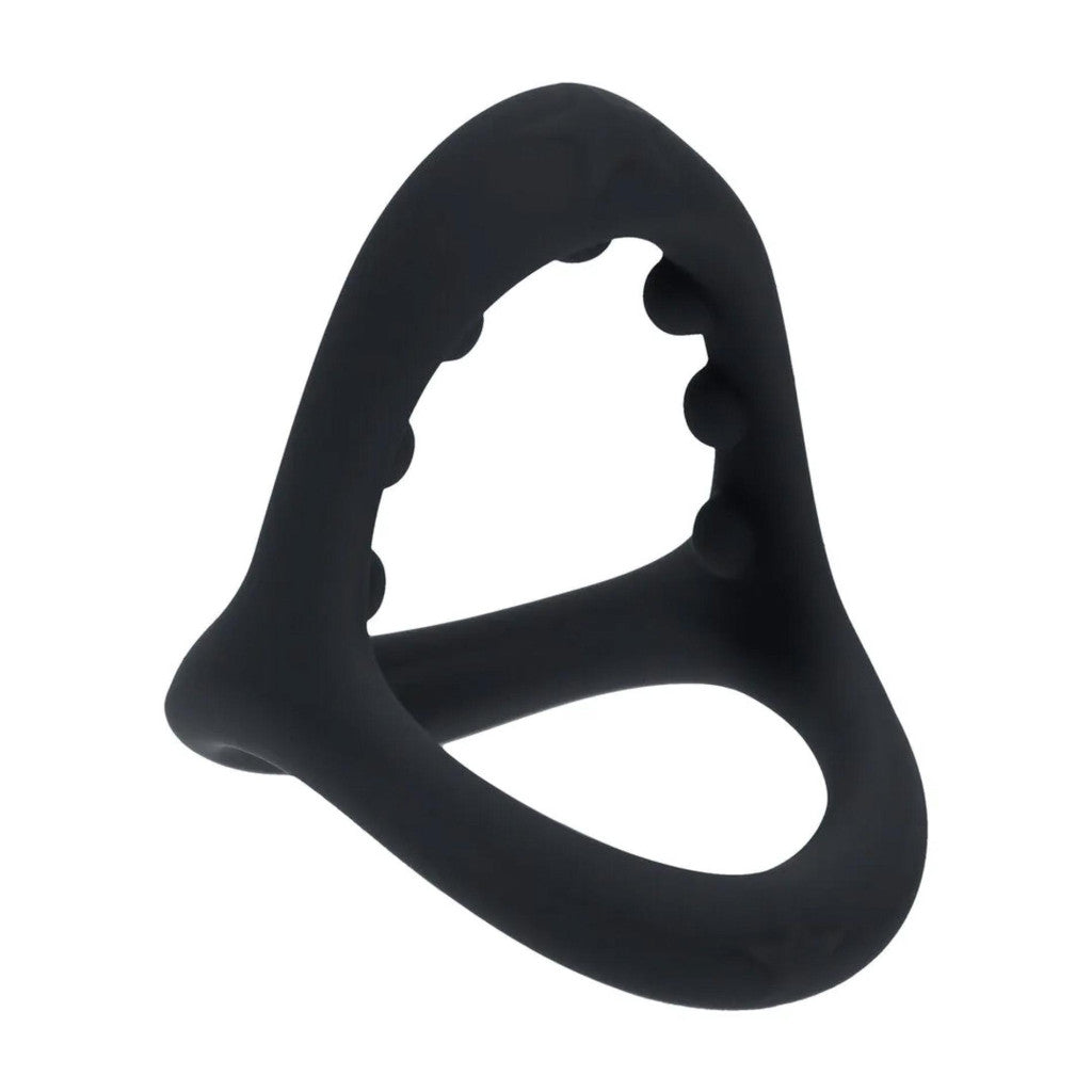Leafz Penis And Testicle Ring Three-band Silicone Black