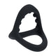 Leafz Penis And Testicle Ring Three-band Silicone Black