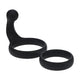 Silicone Penis Ring With Anal Plug Flexible Black
