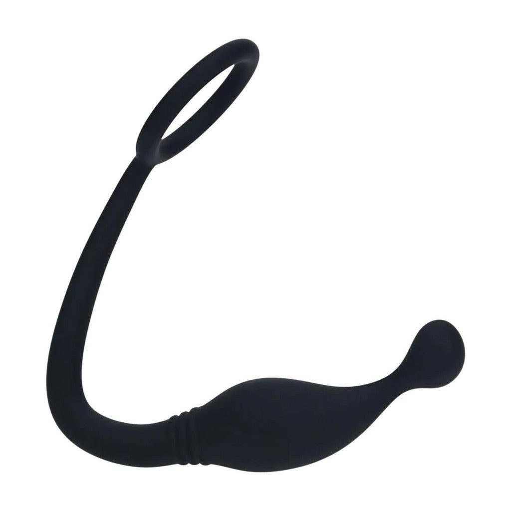 Silicone Penis Ring With Prostate Stimulator S Black