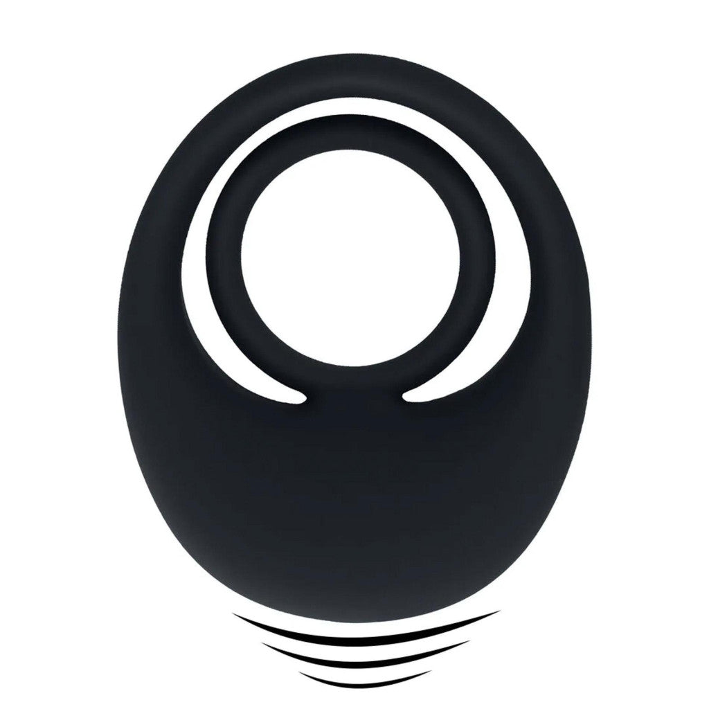 Sex Toy Vibrating Penis Ring Flexible Silicone Black