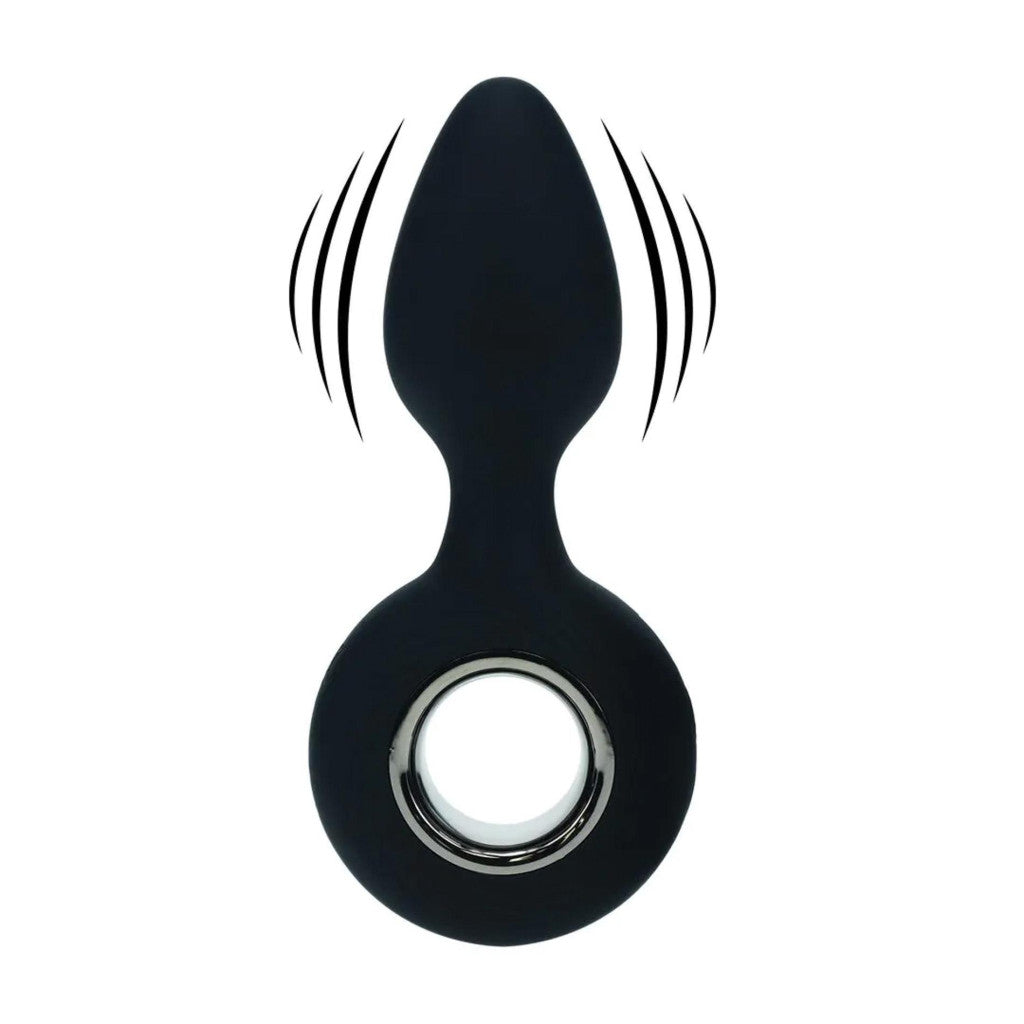Silicone Anal Dildo With Loop Black
