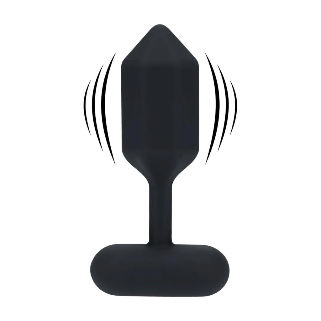 Hexagonal L Vibrating Silicone Anal Dildo Black