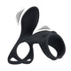 Vibrating Silicone Penis And Ball Ring Vibrating Waterproof Black