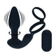 Prostate Stimulator With Vibrating Rotating Balls Penis And Testicle Ring Black Silicone