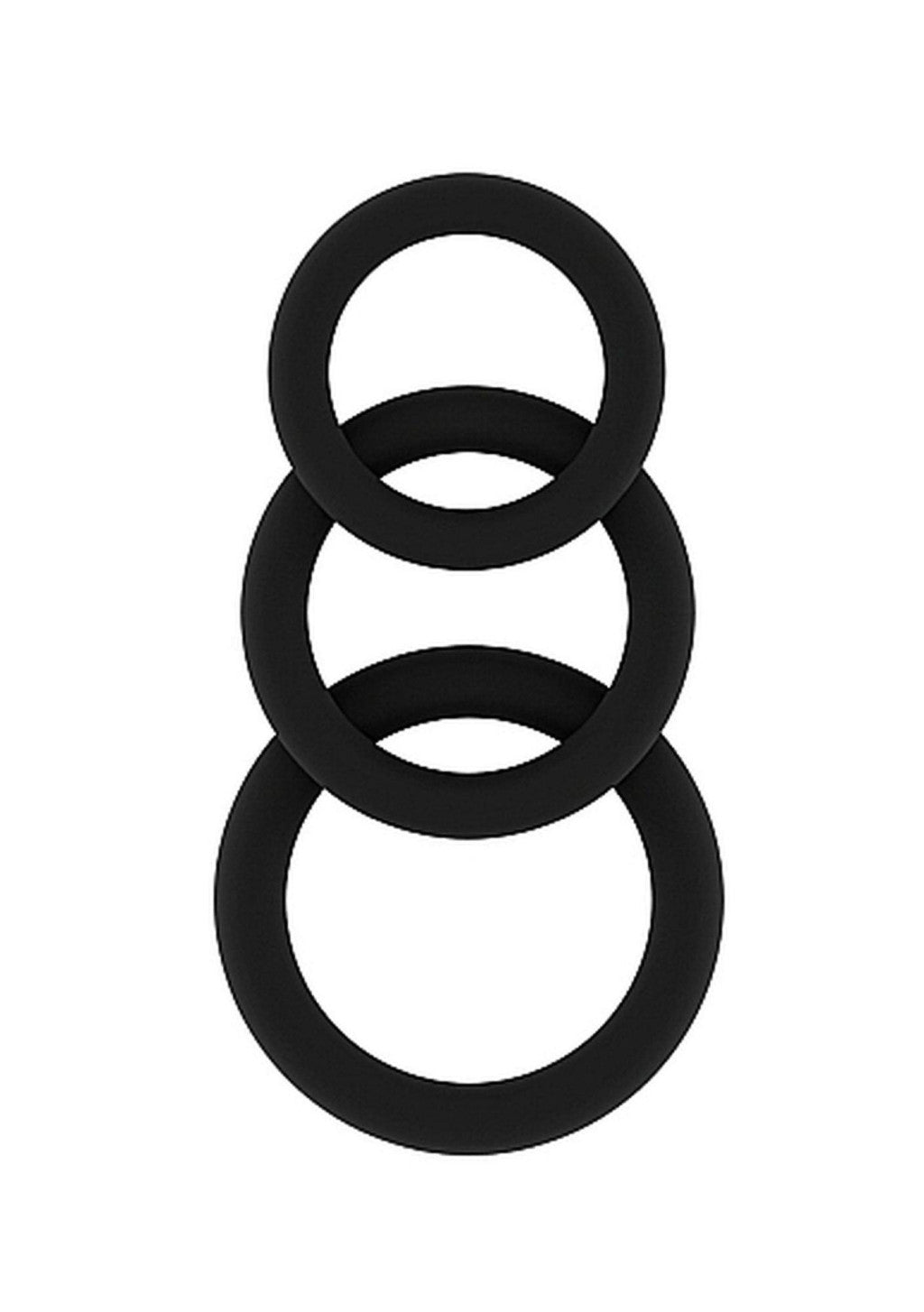 No.25 Penis Ring Set Waterproof Silicone Black 3 Sizes